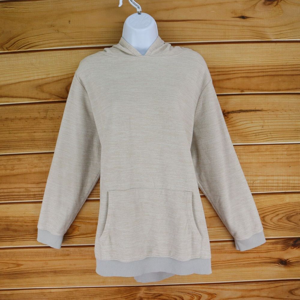 Woman Within Hoodie Pullover Activewear Womens Size 18/20 Beige Heathered Pocket